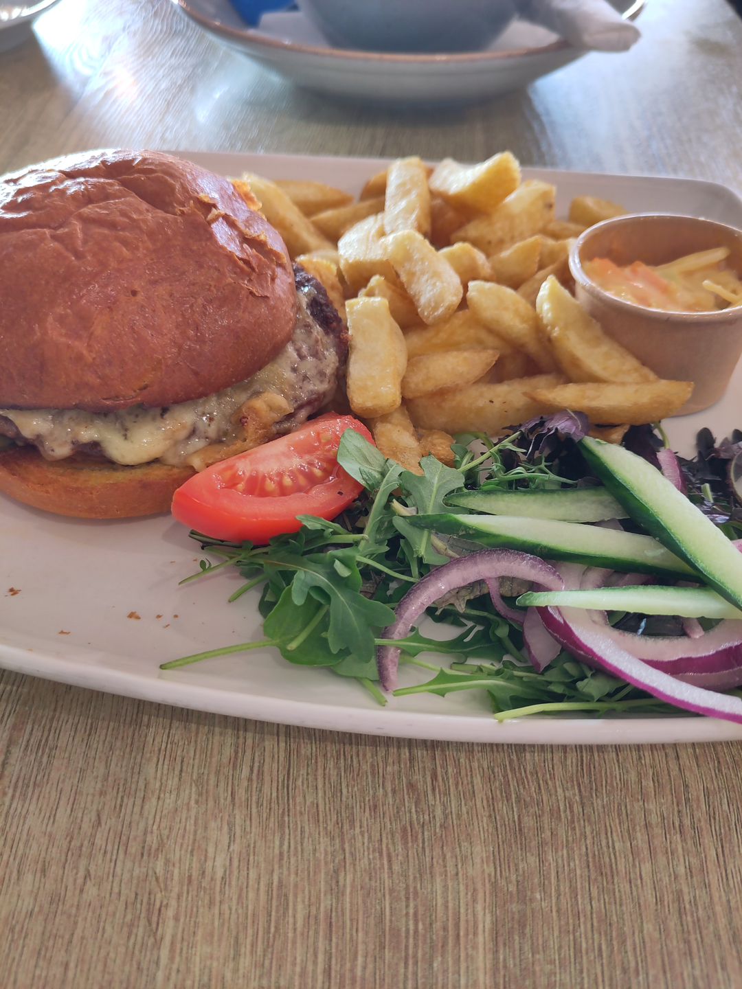 Greendale Steak Burger, added cheese