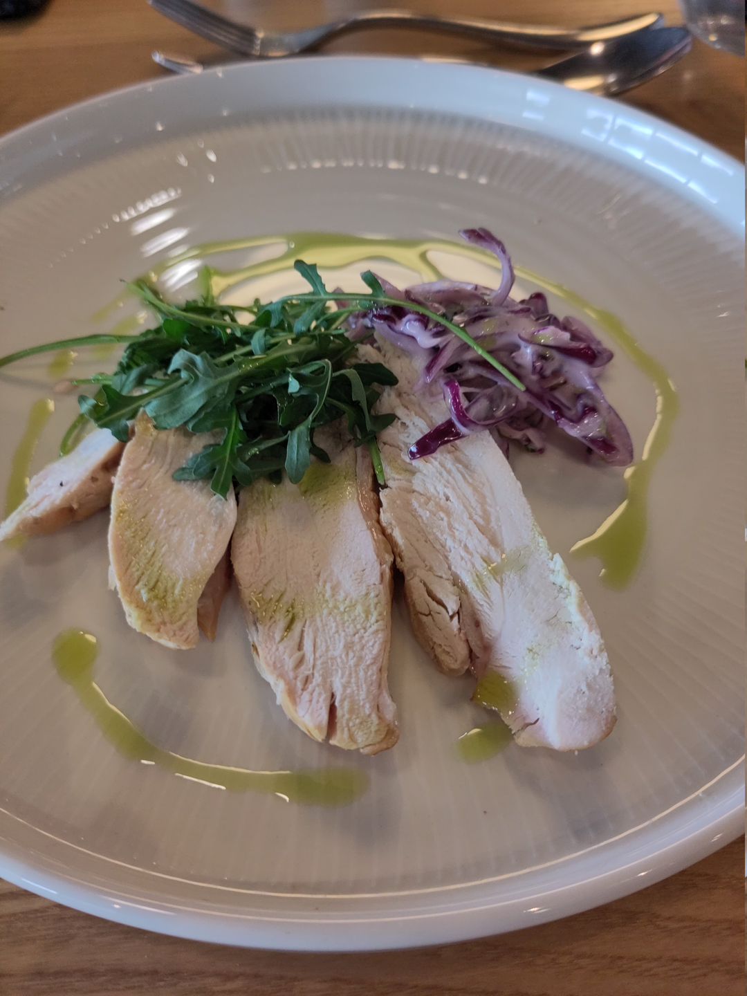 Smoked Chicken, Red Cabbage Slaw